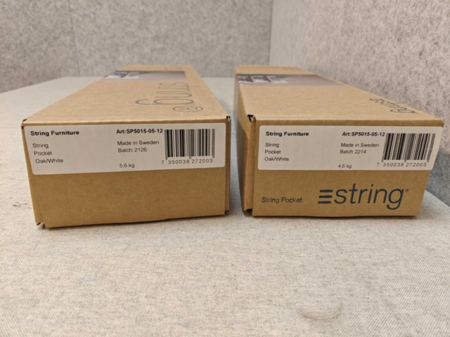 1564839-6 Vägghyllor 2 st - String Pocket Oak/White (Nya i förpackning)