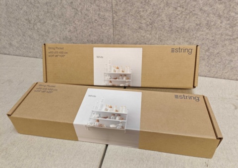 Vägghyllor 2 st - String Pocket White/White​​​​​​​ (Nya i förpackning)