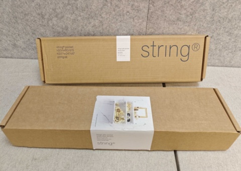 Vägghyllor 2 st - String Pocket White/Plexi (Nya i förpackning)