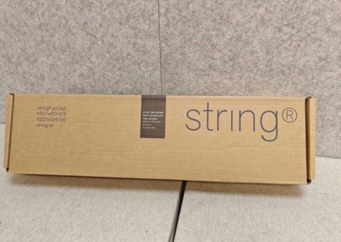 Vägghylla - String Pocket Black/Plexi (Ny i förpackning)