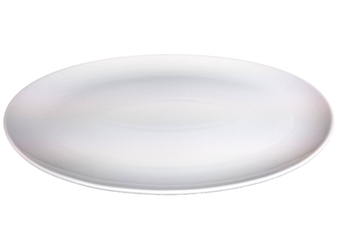 Large dish oval, 12 pcs - size 40.5 x 28.5 x 2.5 cm, white