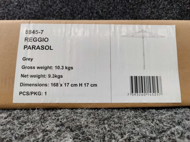 1578619-6 Parasoll Brafab Reggio Grå 3 m