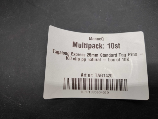 1576201-5 Märkpistoler och etikettfästen - Tagalong Express, 25 mm, naturfärgade fästen