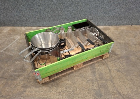 Assortment of Stainless Steel Kitchen Utensils and Housewares