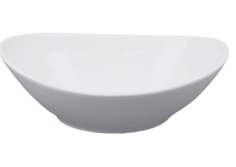 Medium oval bowl, 18 pcs - size 24 x 17 x 8.7 cm, cream white
