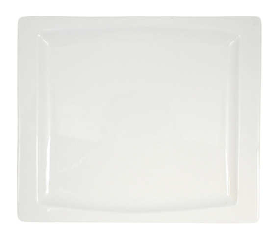 Rektangulär tallrik mjukformad, 16 st - stl 28 x 24 x 2,5 cm, krämvit på auktion i Skåne, Helsingborg hos PS Auction