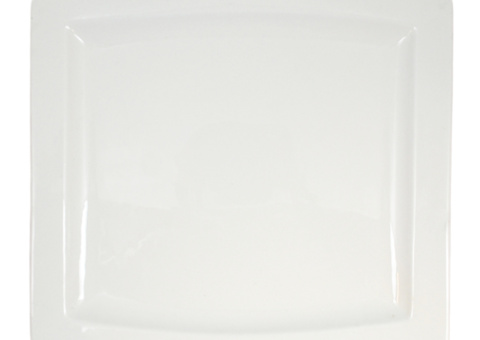Rectangular plate soft-shaped, 16 pcs - size 28 x 24 x 2.5 cm, cream white