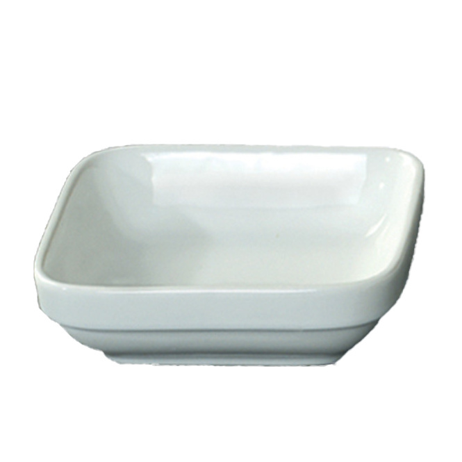 1578772-1 Square bowl deep, 72 pcs - size 11 x 11 x 3.5 cm, cream white