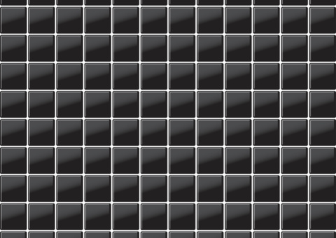 Svart blank glasmosaik. Storlek: 2,3x2,3 cm