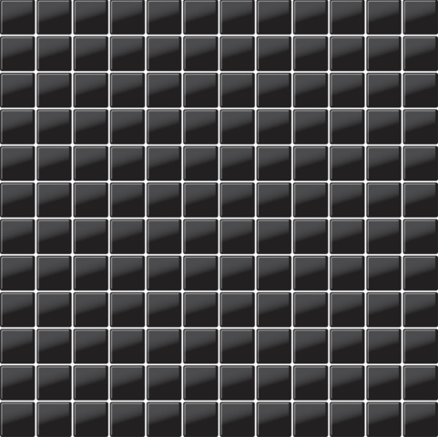 1563353-1 Svart blank glasmosaik. Storlek: 2,3x2,3 cm