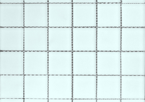 Vit glasmosaik med matt yta. Storlek: 4,7x4,7 cm
