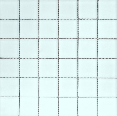 1563355-1 Vit glasmosaik med matt yta. Storlek: 4,7x4,7 cm