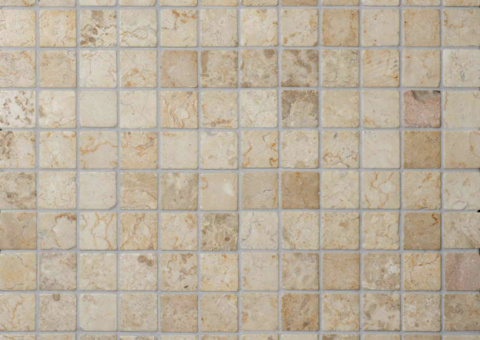 Ljusbeige natursten, mosaik. Arkstorlek: 30x30 cm