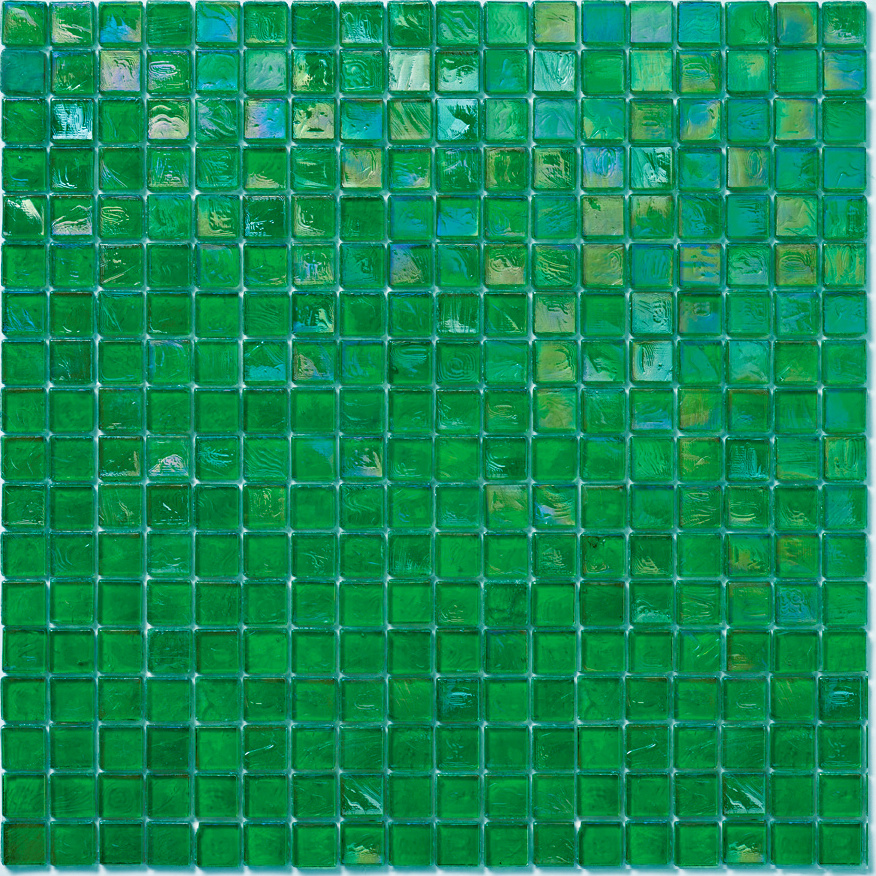 1563378-1 Italiensk grön glasmosaik. Arkstorlek: 29,6x29,6 cm