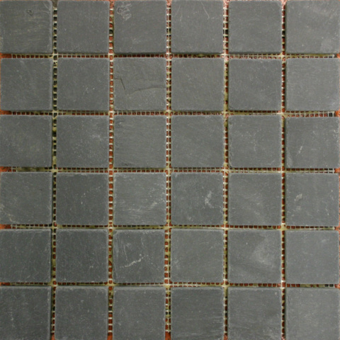 1563381-1 Äkta natursten – svart skiffermosaik. Arkstorlek: 30x30 cm