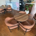 1536027-4 Restaurant furniture with 3 round tables and 12 chairs