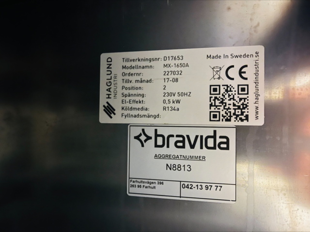 1436529-7 Kylbänk med kylbrunn - Haglunds - MX1650A