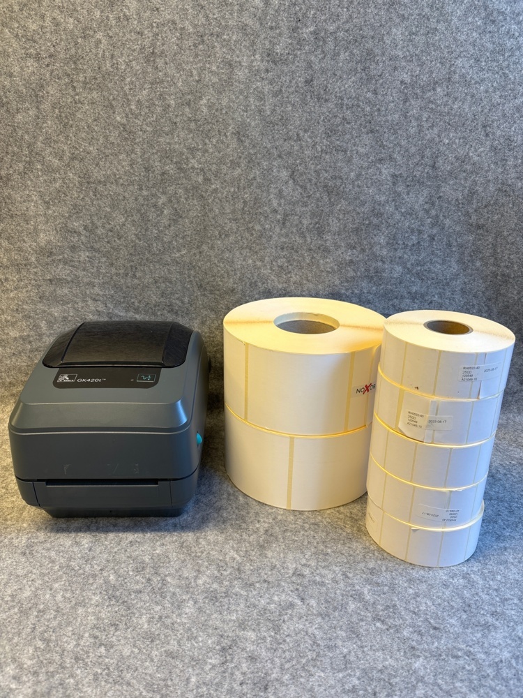 1497498-1 Label printer with label rolls - Zebra GK420t