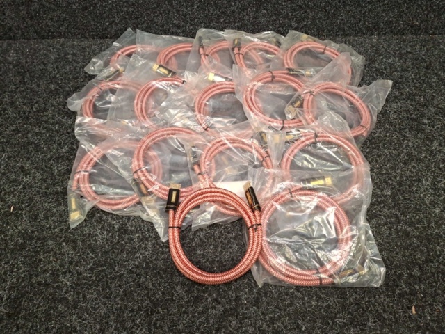 1579014-2 16 st HDMI-kablar Textil 1,5 m Röd