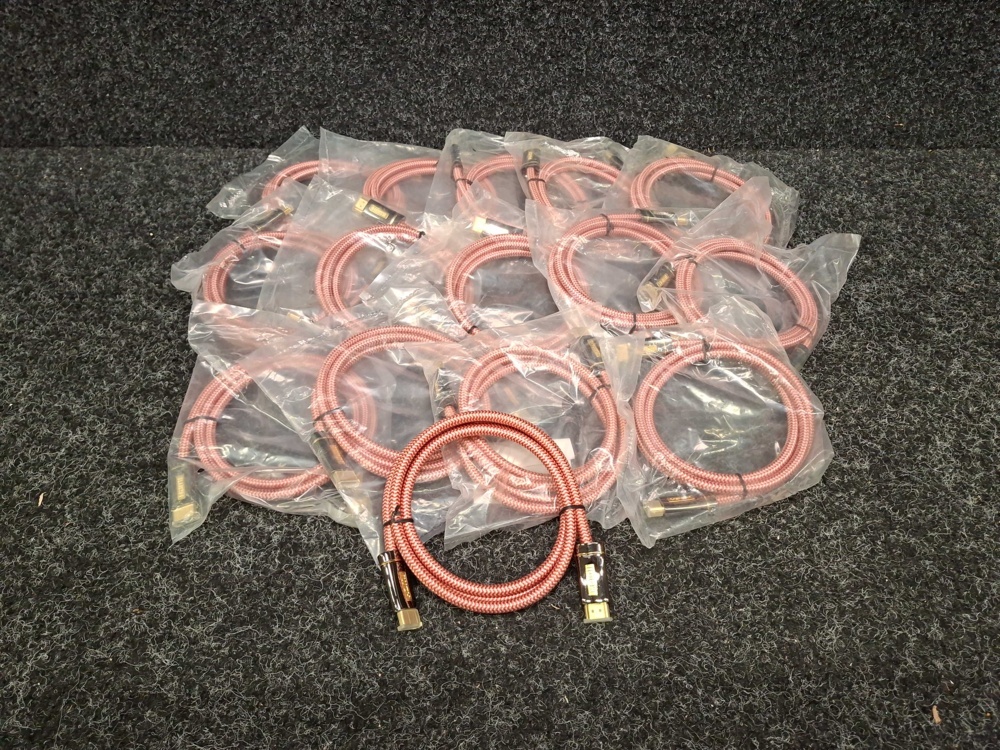 1579015-2 15 pcs HDMI cables Textile 1.5 m Red