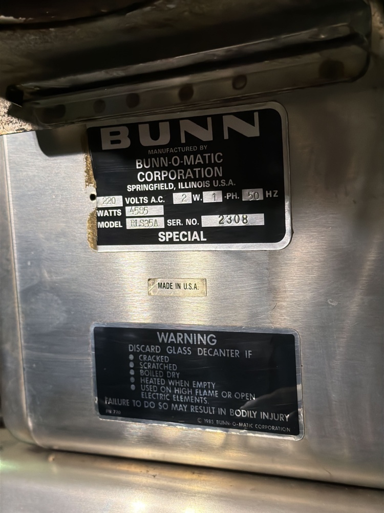 1566917-2 Kaffemaskin - Bunn-O-Matic Corporation RLS35A