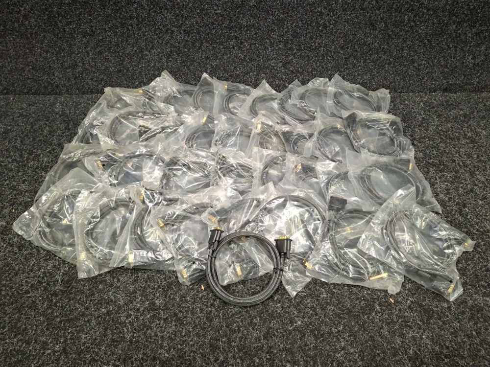 1579017-3 35 pcs VGA cables Textile 1.5 m Black