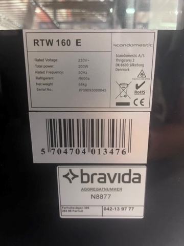 1436560-5 Scandomestic RTW160E kylmonter bänkmodell