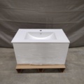 1578993-3 Commode with washbasin - Hafa, 80 cm, high-gloss white