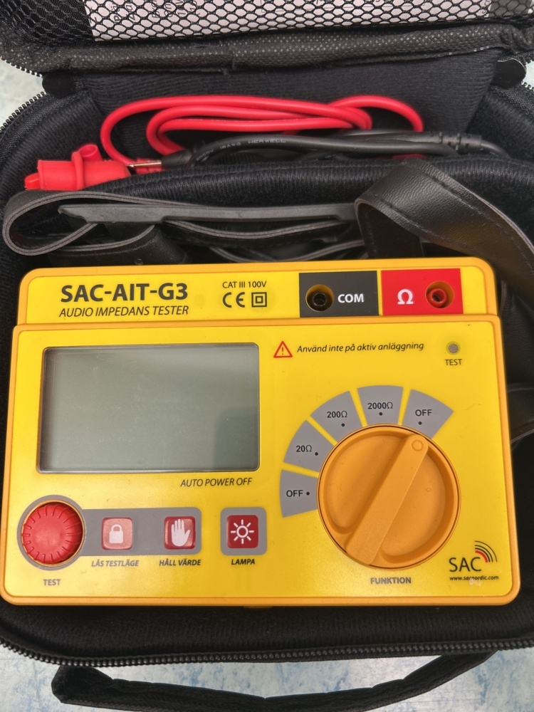 1544928-2 Audioimpedanstestare - SAC SAC-AIT-G3