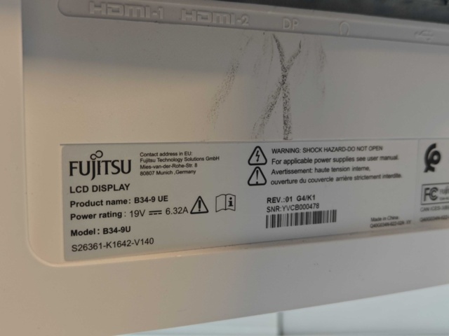 1564863-6 Computer monitor FUJITSU B34-9 UE curved 34-inch ultrawide UWQHD