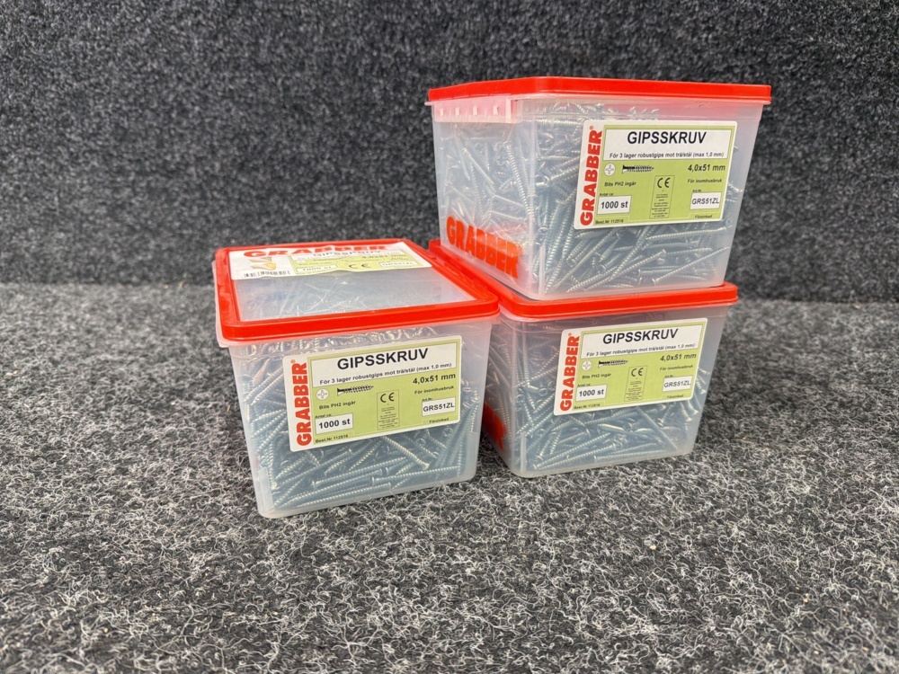 1579569-1 3000 st Gipsskruv 4,0x51 mm Grabber