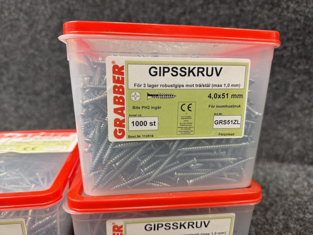 1579569-2 3000 st Gipsskruv 4,0x51 mm Grabber