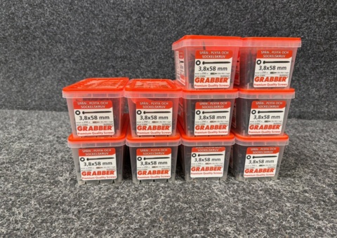 Approx. 2500 pcs Chipboard, plyfa & socket screw 3.8x58mm, Grabber