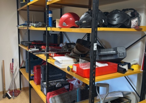 Shelf with contents