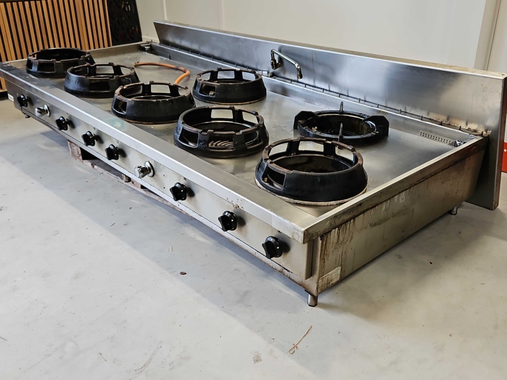 1529515-2 Gas wok with 7 burners and splash plate - Casta CC/07B