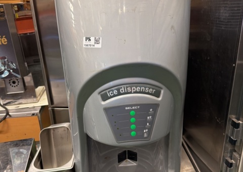 Ice dispenser with stainless steel bench on wheels