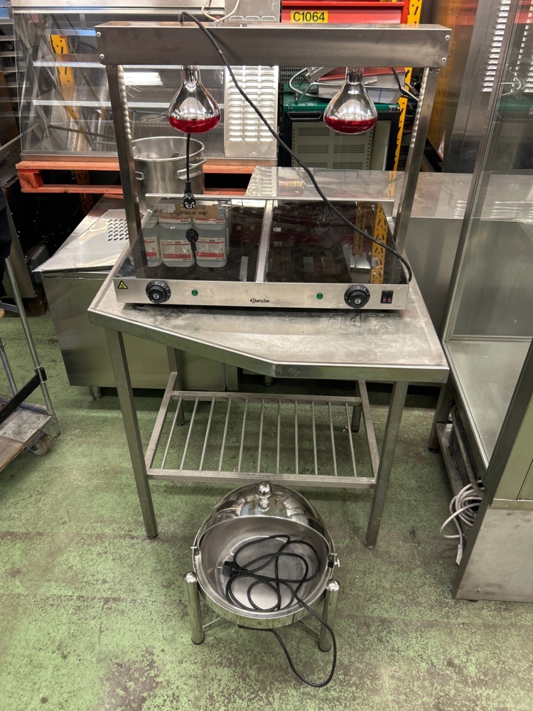 1567028-1 Heating station / heating plate, stainless steel bench, Chafing Dish - Bartscher, WMF