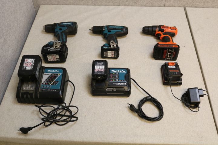 3 st Skruvdragare Makita & Black & Decker på auktion i Västerbotten, Skellefteå hos PS Auction