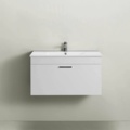 1578993-2 Commode with washbasin - Hafa, 80 cm, high-gloss white
