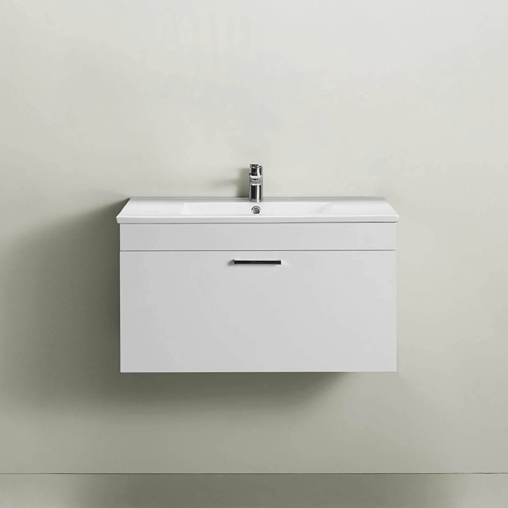 1580221-2 Kommod med tvättställ - Hafa, 80 cm, högblank vit