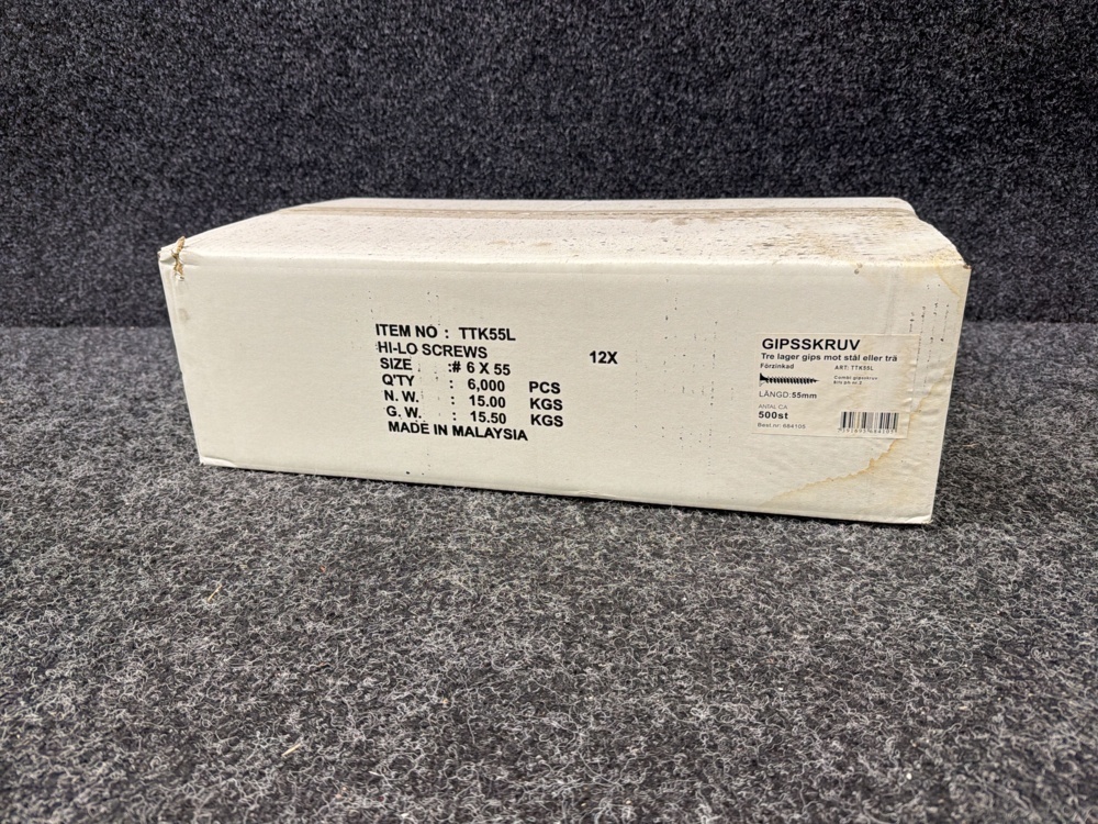 1579443-1 6000 st Gipsskruv mot stål eller trä 3,9x55 mm Thuresson Fastening