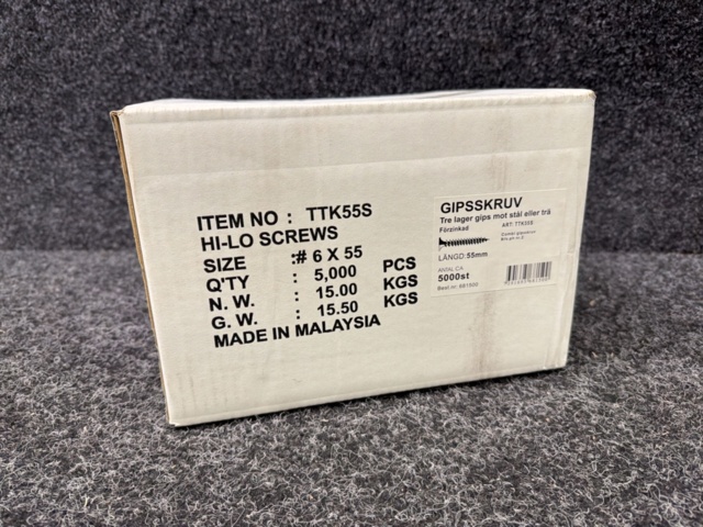 Ca 5000 st Gipsskruv 3.9x55mm på auktion i Västra Götaland, Svenljunga hos PS Auction