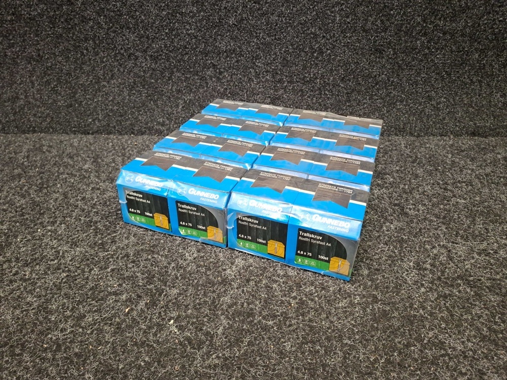 1580387-1 1600 pcs Decking Screws Stainless Acid-Resistant A4 4.8x75mm, Gunnebo