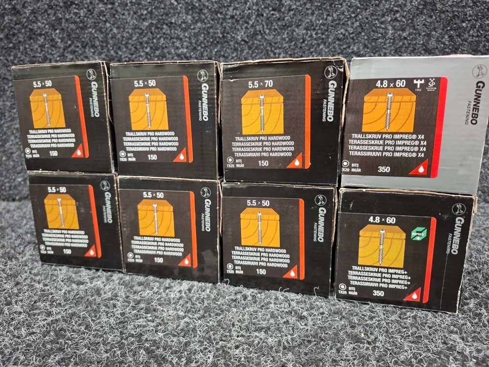 1580483-2 1600 pcs Trallskruv Pro 5.5x50, 4.8x60 & 5.5x70mm, Gunnebo