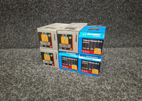 300 pcs Wood Screws Hexagon SS-H 8.0x140 & 10.0x140mm, Gunnebo