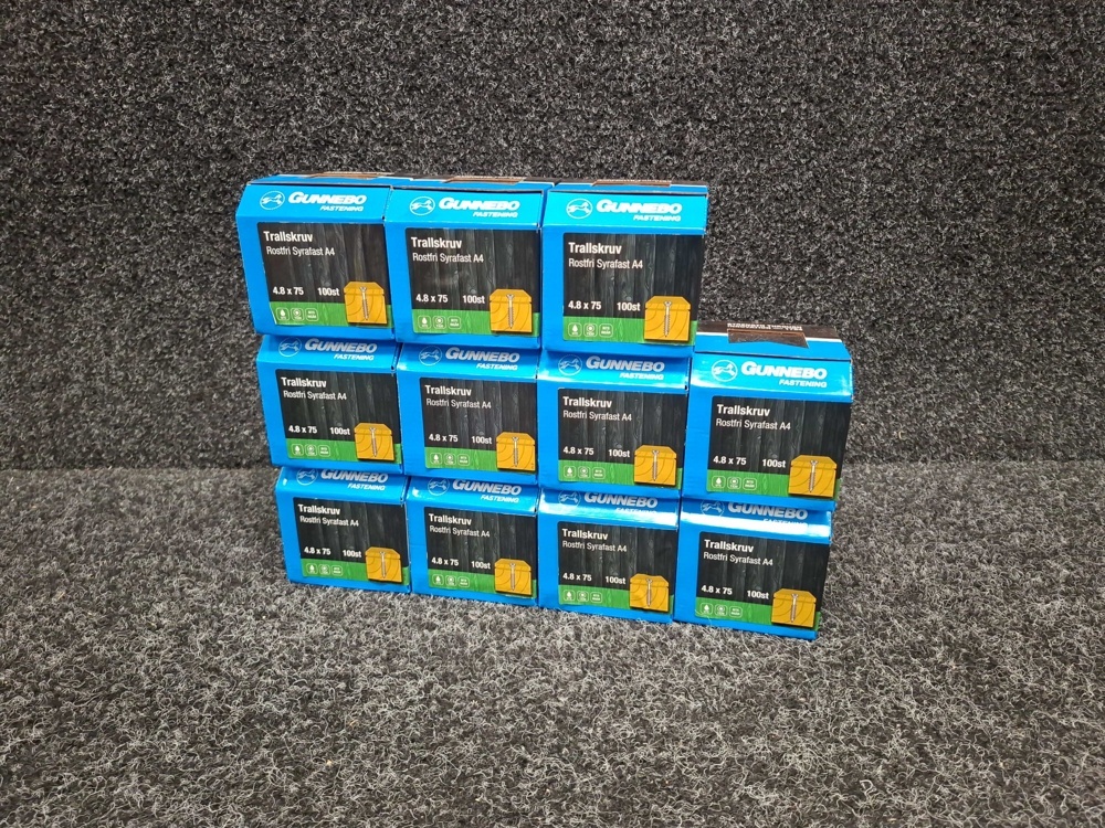 1580489-1 1100 pcs Decking Screws Stainless Steel Acid-resistant A4 4.2x75mm, Gunnebo