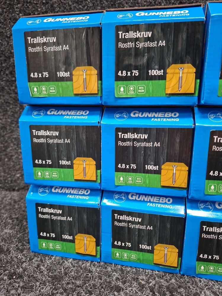 1580489-2 1100 pcs Decking Screws Stainless Steel Acid-resistant A4 4.2x75mm, Gunnebo