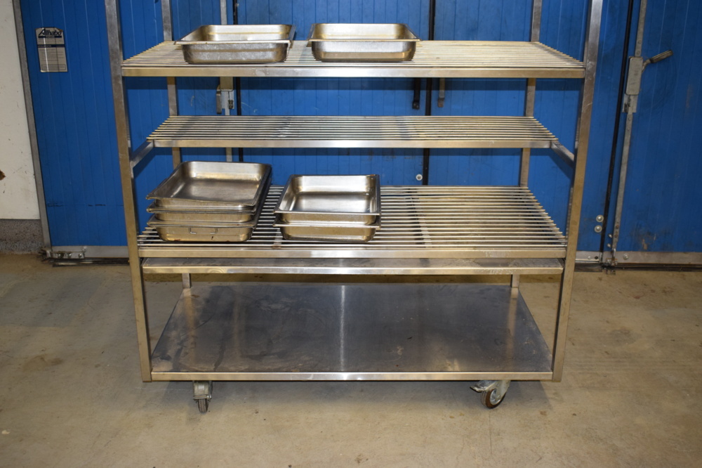 1452720-1 Rostfri vagn på hjul med ca 9 rostfria bleck