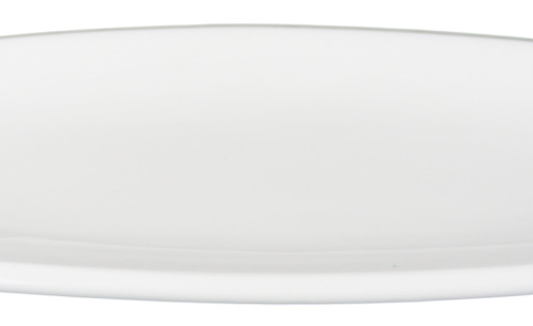 Rectangular plate oval, 18 pcs - size 32 x 15 x 2.5 cm, cream white