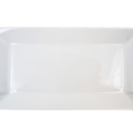 1580842-1 Rektangulärt fat liten upphöjda handtag, 24 st - stl 26 x 14 x 2 cm, vit